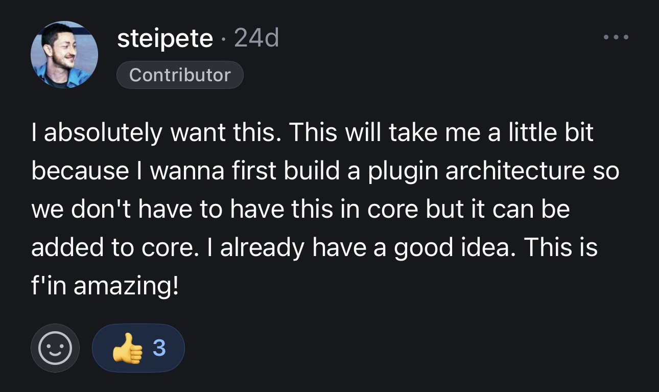 Peter's response on the PR
